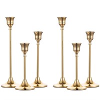 WFF8167  Nuptio Brass Gold Candle Holders, Set of
