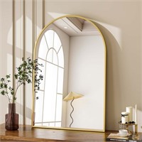 SE6055 Wall Vanity Arched Mirror, Gold, 24"x 36"