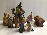 Vintage Lot 8 Nativity Scene Figures-Italy-Japap