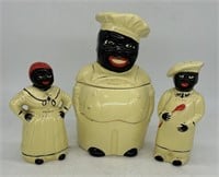 Pearl China Black Americana Ceramic Cookie Jar, Sa