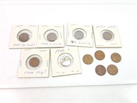 Group of 11 Wheat Pennies