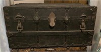 Antique Painted Wooden Storage / Travel Trunk