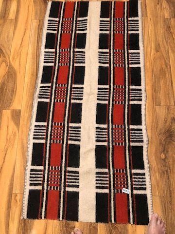 Indian rug  2'x5 ' Hand woven & died as pictured