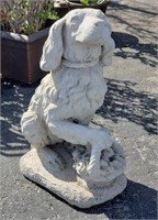 Cement dog garden statuary
