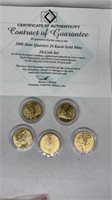 2008 State Quarters 24k Gold Mine 5 coins of