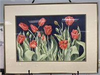 Framed Beautiful Tulips Lithograph
