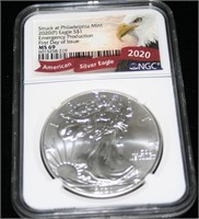 2020-P Silver American Eagle Dollar Coin MS 69