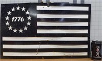 23"x14" metal hanging flag 1776