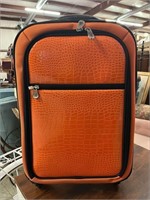 Orange Cary-On Luggage W/ Rollers
