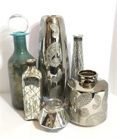 Silver Finish Vases