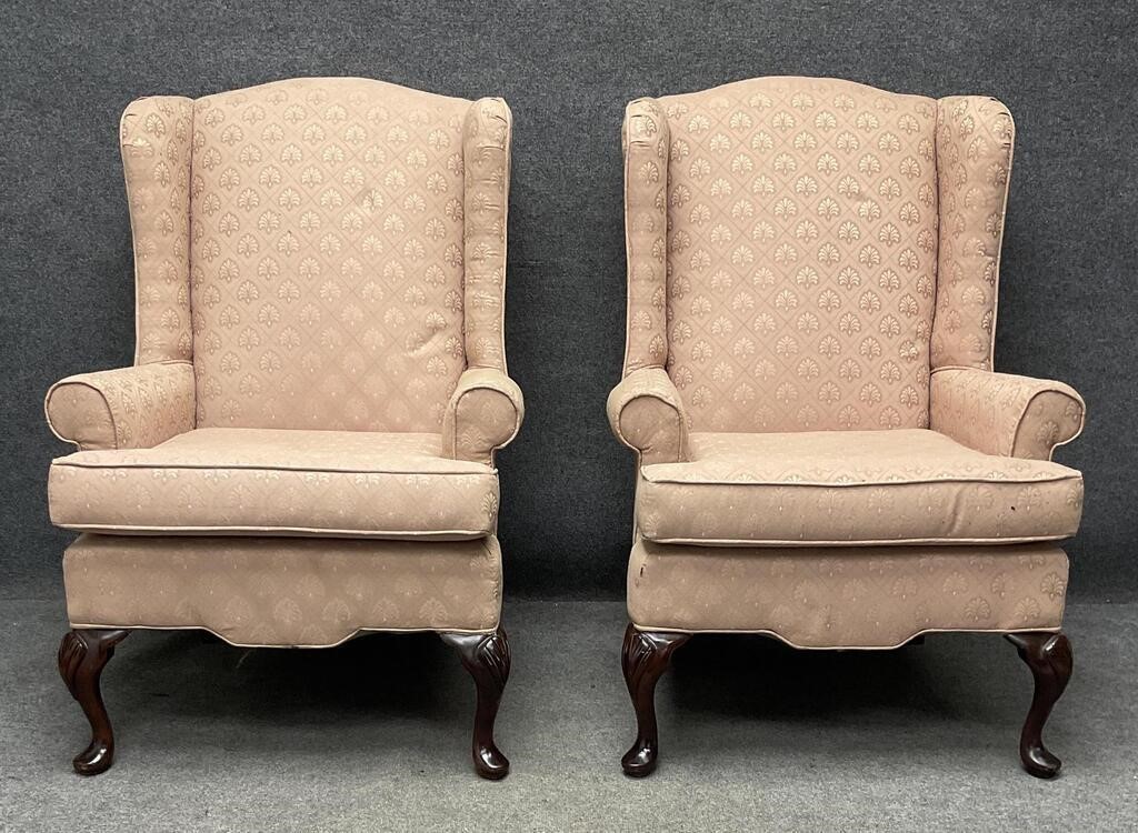 Pair of Wing Back Chairs