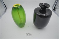 Green and Black vases