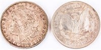 Coin 1878-P 7 TF & 1878-CC Morgan Silver Dollars
