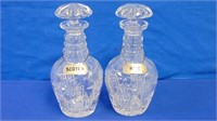Crystal Liquor Decanters, Sterling Nameplates,