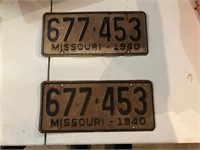 1940 Missouri License Plates, (2)