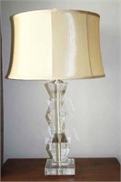 Glass Base Ethan AllenTable Lamp with Shade