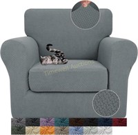 JIVINER 2pc Armchair Covers  Light Gray  Small