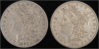 1880-O & 1881-O MORGAN DOLLARS XF