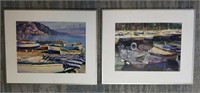 Pair Of Nautical Prints Matted & Framed
