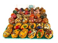 Carved & Painted Wooden Eggs