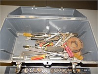 Plastic Tool Box with Tools