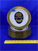 Muirfield 8pc Gold trim Easter plates