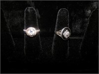 Jewelry-Group of 2- CZ ladies ring marked PD