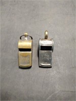 Two Police Special Metal Whistles