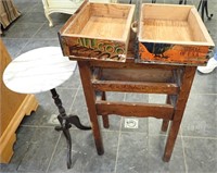 VINTAGE LAMP TABLE W/2 DRAWERS (PARTIALLY MADE