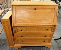 OAK DROP FRONT DESK W/DRAWERS