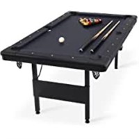 GoSports 6’ Portable Pool Table Black Felt