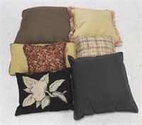 Lot of 7 Assorted Throw Pillows