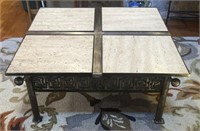 Iron and Marble Swing Out Coffee Table