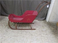 19TH CENTURY PAINTED PINE SLEIGH 23"T X 31"W X 12D