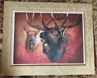 Matted Elk Print 100/250 Signed by Artist