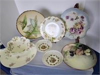 Painted Porcelain Plates, bowls