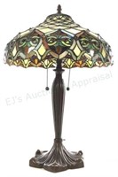 Art Deco Inspired Leaded Stained Glass Table Lamp