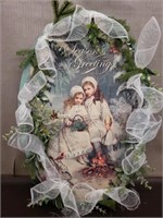 Pretty Hand Decorated Christmas Wall Hanging