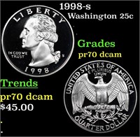 Proof 1998-s Washington Quarter 25c Grades GEM++ P