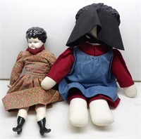 18" China Doll & Cloth Doll: As-Is