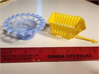 Pair 1950s plastic candy containers basket & cart