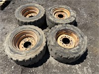 4 Case 1845 tires and rims: 12–16.5