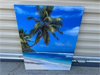Palm tree and Ocean art 18.5 x 24.5