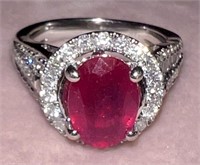 $8630  14k Gold 4.03 cts Ruby & Diamond Ring