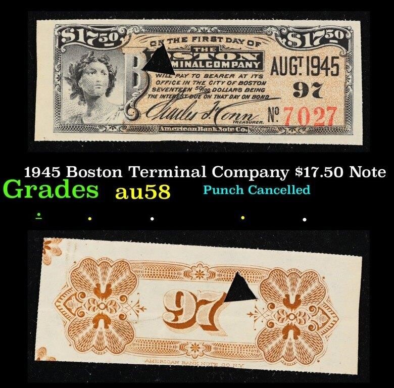 1945 Boston Terminal Company $17.50 Note Grades Ch