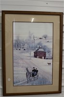 Framed P Buckley Moss Print, Signed