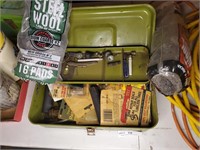 Green Tackle Box/Tool Box w/ Goodies