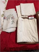 Embroidered Cut Work Sheet & Pillowcase Set
