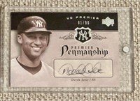 RARE MLB DEREK JETER UD SIGNED BASEBALL CARD w/COA