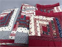 Homemade quilt and (3) pillow shams